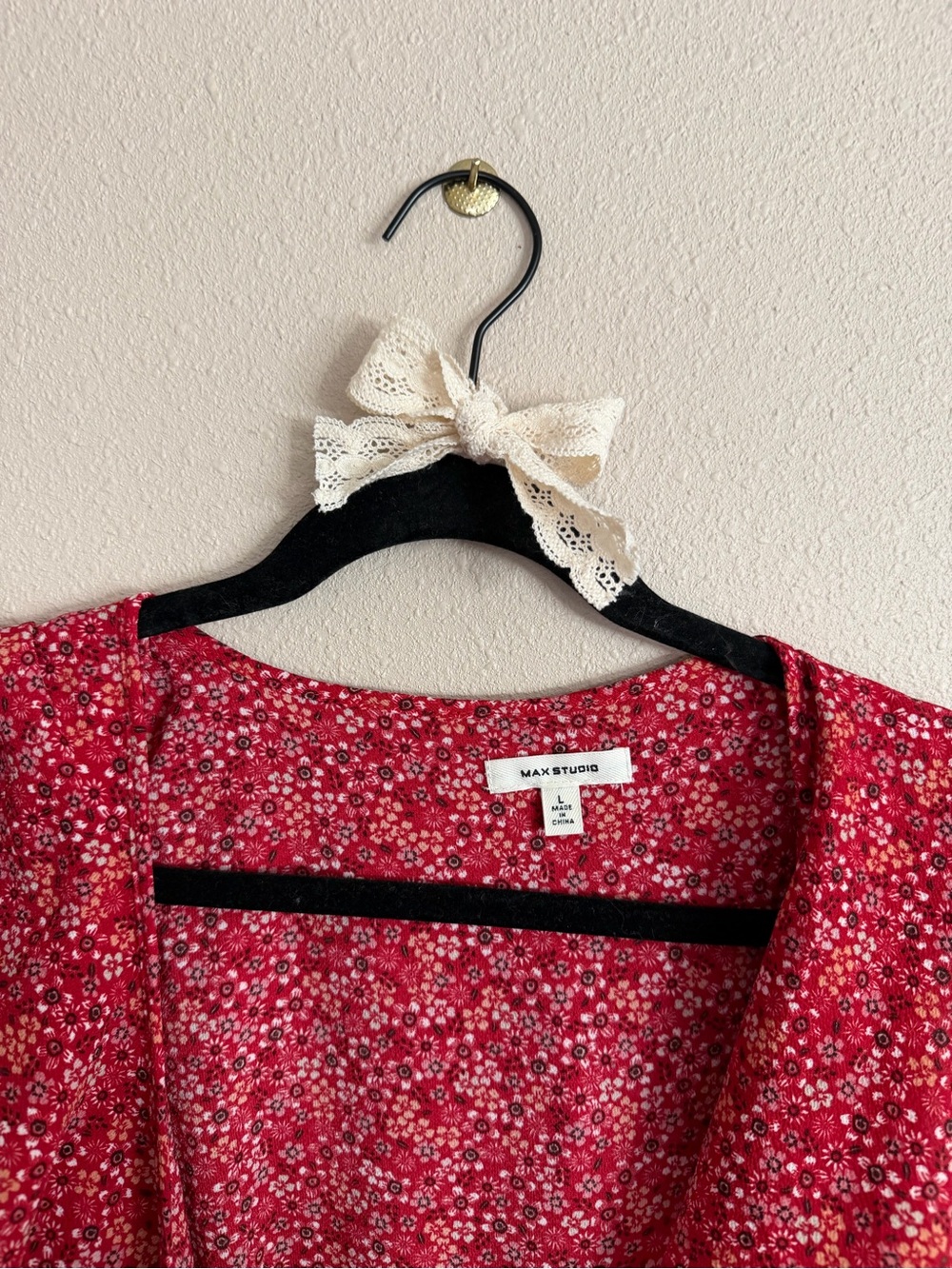 Max Studio Red Floral High-Low Ruffle Dress - Picture 3 of 4